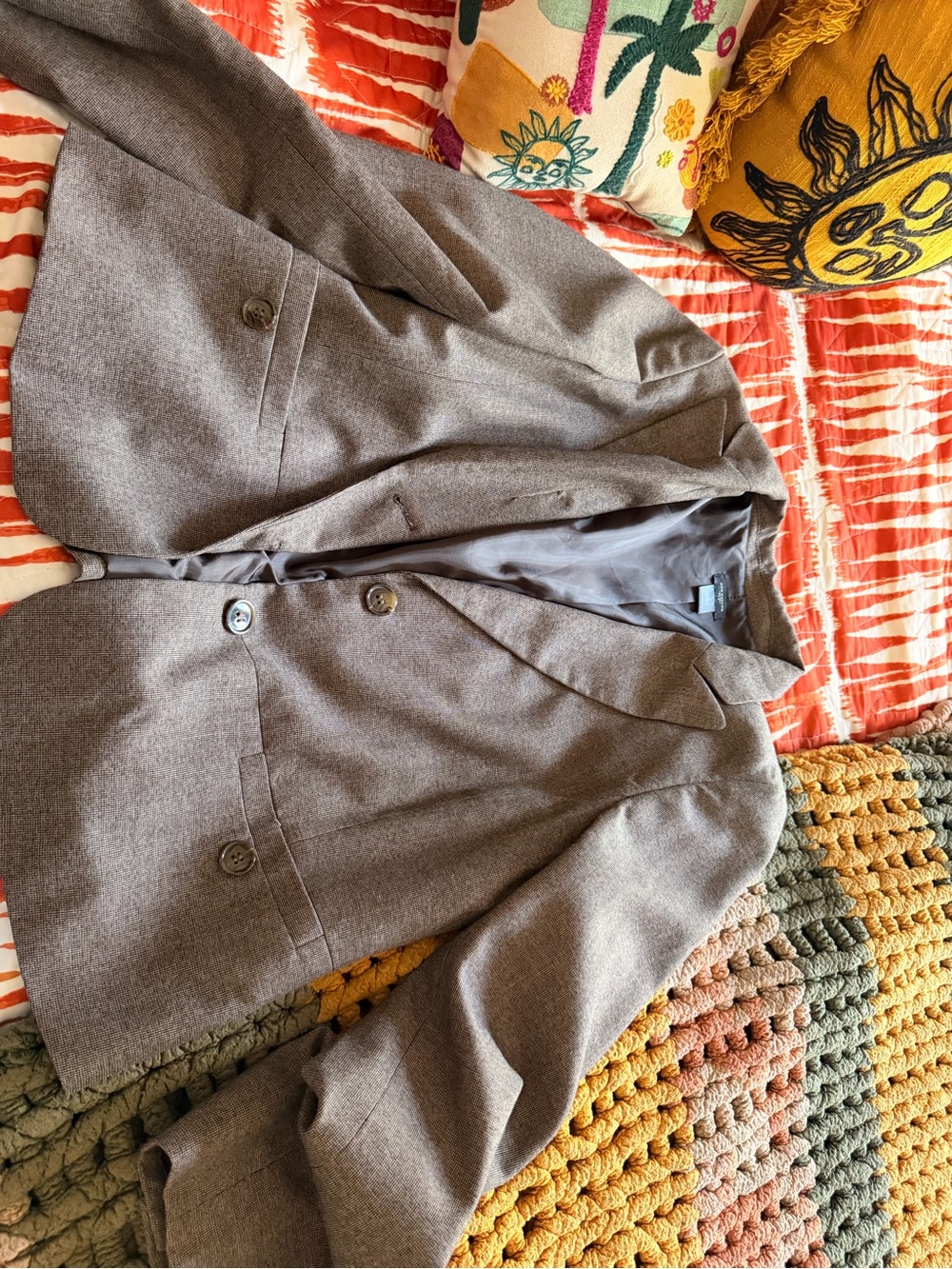 Ann Taylor Brown Two-Piece Skirt Suit - Classic Women's Set - Picture 6 of 8